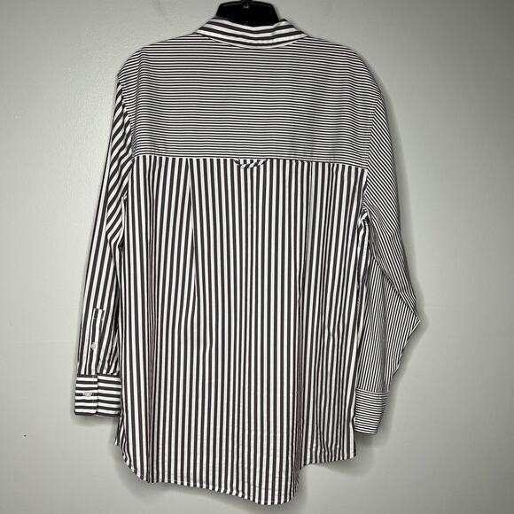 Lot of 2 Women's A New Day XL Button Up Shirt Striped Beach Coastal Lightweight - Picture 8 of 16